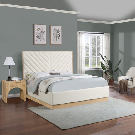 Casa Cream Casa Faux Leather King Bed (3 Boxes) from Meridian - Luna Furniture