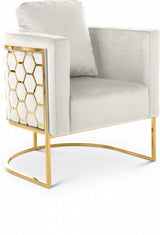 Casa Cream Velvet Chair from Meridian - Luna Furniture