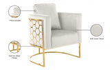 Casa Cream Velvet Chair from Meridian - Luna Furniture