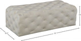 Casey Cream Velvet Ottoman | Bench from Meridian - Luna Furniture