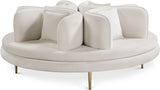 Circlet Cream Velvet Roundabout Sofa from Meridian - Luna Furniture