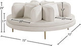 Circlet Cream Velvet Roundabout Sofa from Meridian - Luna Furniture