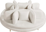 Circlet Cream Velvet Roundabout Sofa from Meridian - Luna Furniture