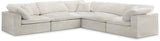 Cozy Cream Velvet Modular Fiber Filled Cloud-Like Comfort Overstuffed Reversible Sectional from Meridian - Luna Furniture