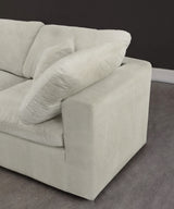 Cozy Cream Velvet Modular Fiber Filled Cloud-Like Comfort Overstuffed Reversible Sectional from Meridian - Luna Furniture