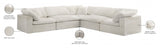 Cozy Cream Velvet Modular Fiber Filled Cloud-Like Comfort Overstuffed Reversible Sectional from Meridian - Luna Furniture