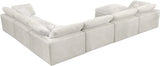 Cozy Cream Velvet Modular Fiber Filled Cloud-Like Comfort Overstuffed Reversible Sectional from Meridian - Luna Furniture