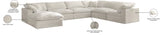 Cozy Cream Velvet Modular Fiber Filled Cloud-Like Comfort Overstuffed Reversible Sectional from Meridian - Luna Furniture