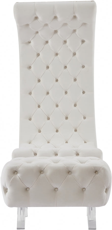 Crescent Cream Velvet Chair from Meridian - Luna Furniture