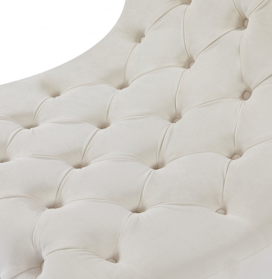 Crescent Cream Velvet Chair from Meridian - Luna Furniture