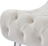 Crescent Cream Velvet Chair from Meridian - Luna Furniture