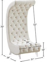 Crescent Cream Velvet Chair from Meridian - Luna Furniture