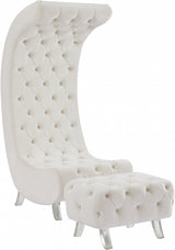 Crescent Cream Velvet Chair from Meridian - Luna Furniture