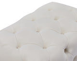 Crescent Cream Velvet Ottoman from Meridian - Luna Furniture