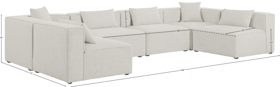 Cube Cream Modular Sectional from Meridian - Luna Furniture