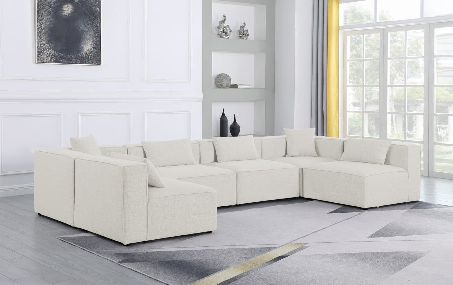 Cube Cream Modular Sectional from Meridian - Luna Furniture