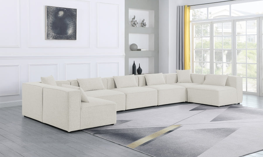 Cube Cream Modular Sectional from Meridian - Luna Furniture