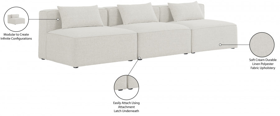 Cube Cream Modular Sofa from Meridian - Luna Furniture