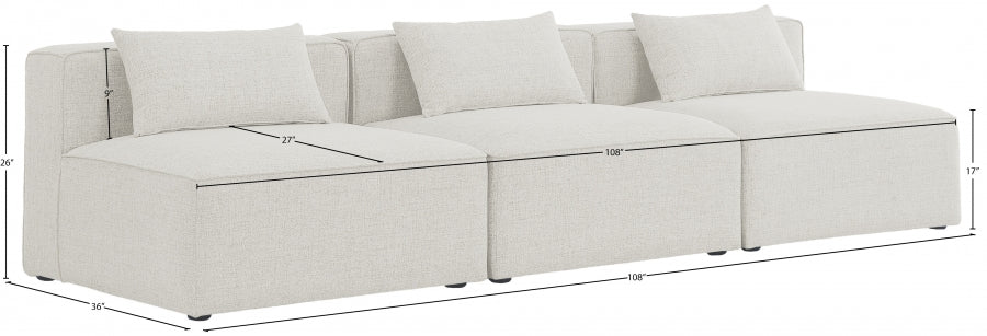 Cube Cream Modular Sofa from Meridian - Luna Furniture