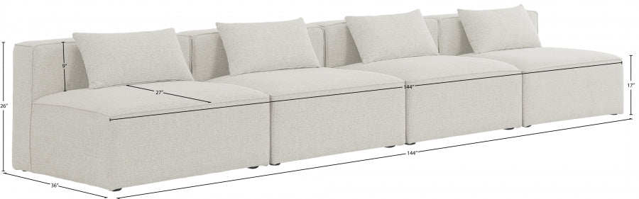 Cube Cream Modular Sofa from Meridian - Luna Furniture