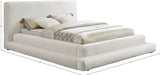 Dane Cream Teddy Fabric Queen Bed from Meridian - Luna Furniture