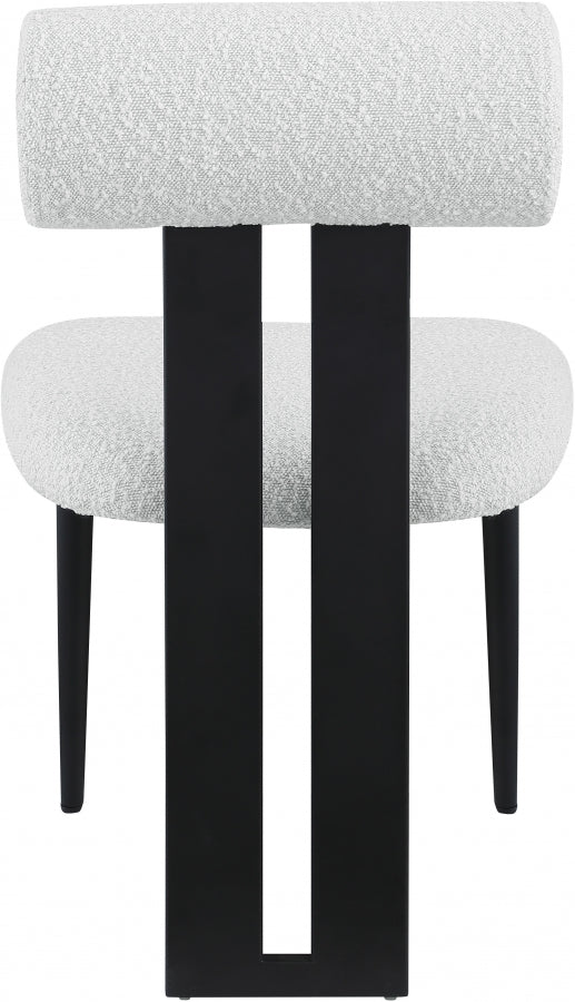 Cream Dario Boucle Fabric Dining Chair, Set of 2 from Meridian - Luna Furniture