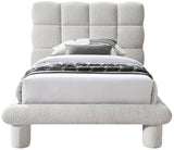 Cream Deco Boucle Fabric Twin Twin Bed (3 Boxes) from Meridian - Luna Furniture