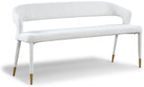 Destiny Cream Boucle Fabric Bench from Meridian - Luna Furniture