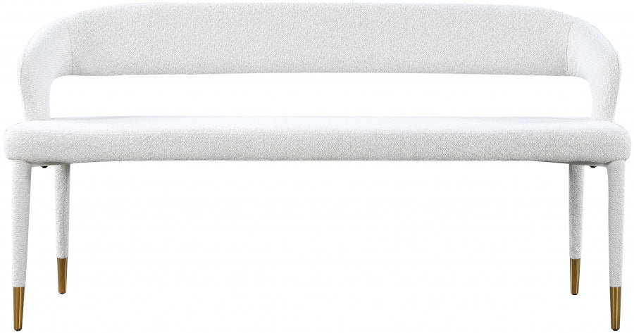 Destiny Cream Boucle Fabric Bench from Meridian - Luna Furniture