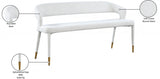 Destiny Cream Boucle Fabric Bench from Meridian - Luna Furniture