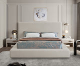 Cream Devin Linen Textured Fabric Full Bed from Meridian - Luna Furniture