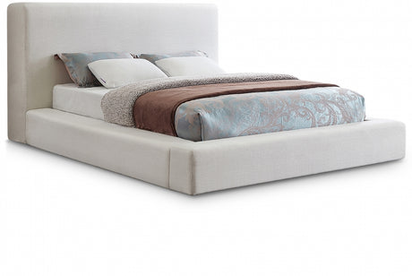 Cream Devin Linen Textured Fabric King Bed from Meridian - Luna Furniture