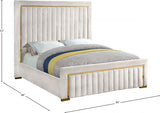 Dolce Cream Velvet Queen King Bed from Meridian - Luna Furniture