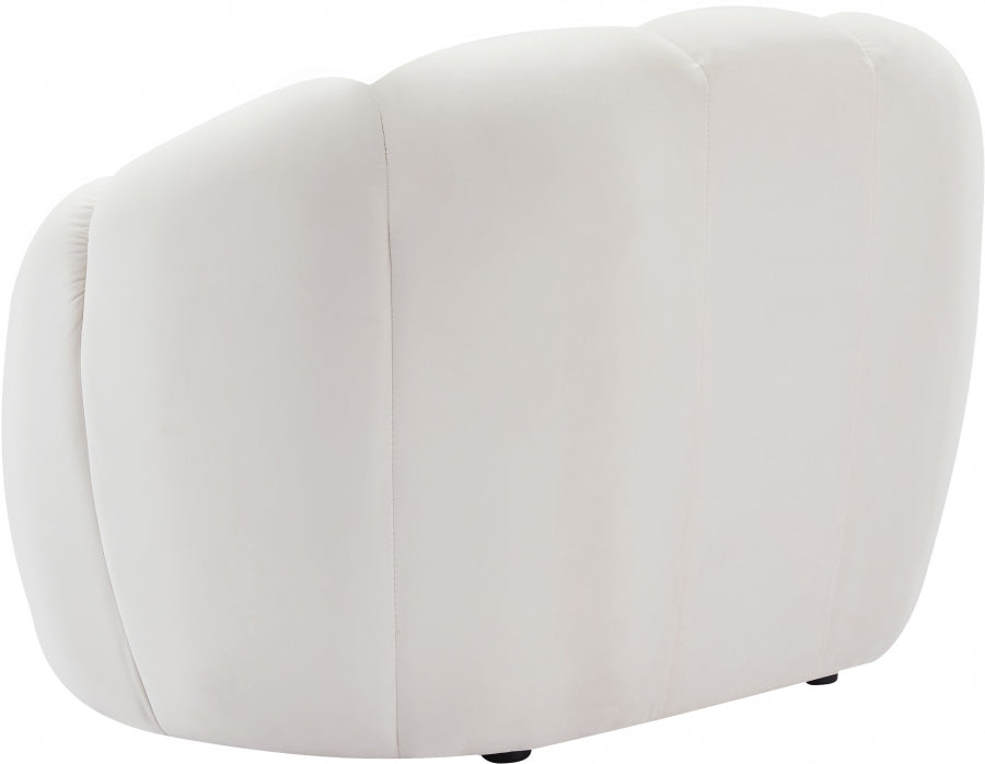 Elijah Cream Velvet Chair from Meridian - Luna Furniture