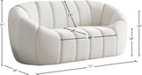 Elijah Cream Velvet Loveseat from Meridian - Luna Furniture