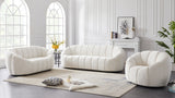 Elijah Cream Velvet Loveseat from Meridian - Luna Furniture