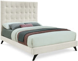 Elly Cream Velvet King Bed from Meridian - Luna Furniture