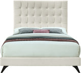 Elly Cream Velvet King Bed from Meridian - Luna Furniture