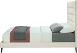 Elly Cream Velvet King Bed from Meridian - Luna Furniture