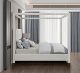 Emerson Cream Linen Textured Queen Bed from Meridian - Luna Furniture