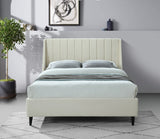 Eva Cream Velvet King Bed from Meridian - Luna Furniture