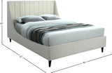 Eva Cream Velvet King Bed from Meridian - Luna Furniture