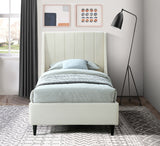 Eva Cream Velvet Twin Bed from Meridian - Luna Furniture