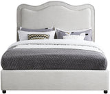 Felix Cream Linen Textured Fabric King Bed from Meridian - Luna Furniture