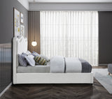 Felix Cream Linen Textured Fabric King Bed from Meridian - Luna Furniture