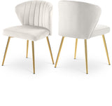 Finley Cream Velvet Chair from Meridian - Luna Furniture