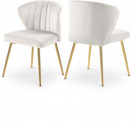 Finley Cream Velvet Chair from Meridian - Luna Furniture