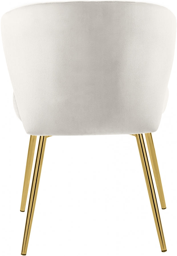 Finley Cream Velvet Chair from Meridian - Luna Furniture