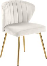 Finley Cream Velvet Chair from Meridian - Luna Furniture