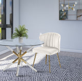 Finley Cream Velvet Chair from Meridian - Luna Furniture